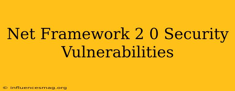 .net Framework 2.0 Security Vulnerabilities
