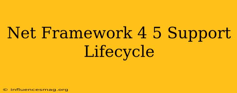 .net Framework 4.5 Support Lifecycle