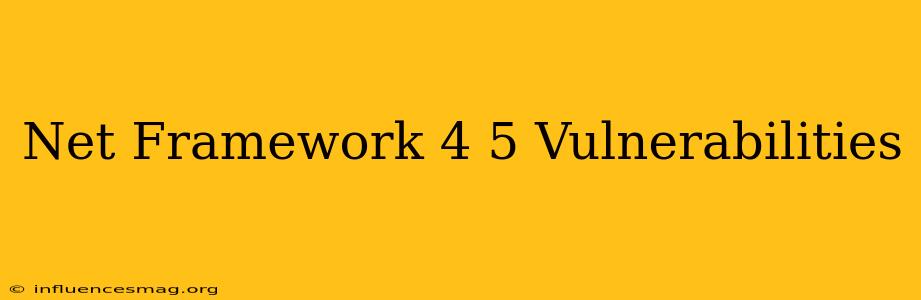 .net Framework 4.5 Vulnerabilities