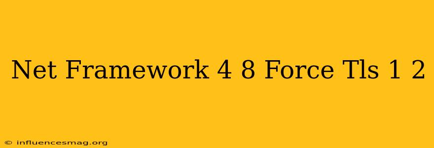 .net Framework 4.8 Force Tls 1.2