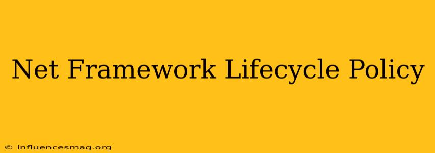 .net Framework Lifecycle Policy
