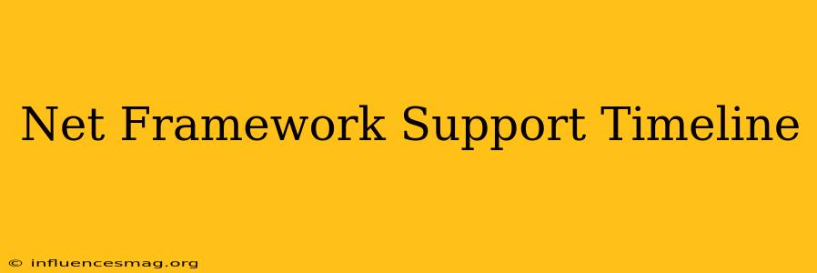 .net Framework Support Timeline