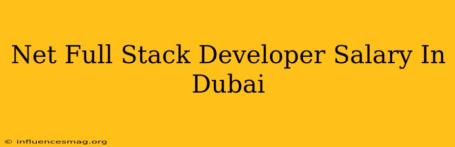 .net Full Stack Developer Salary In Dubai