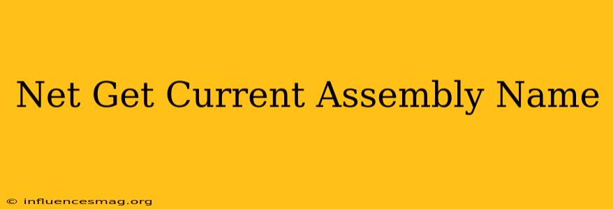 .net Get Current Assembly Name
