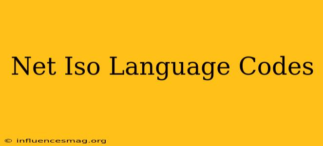 .net Iso Language Codes