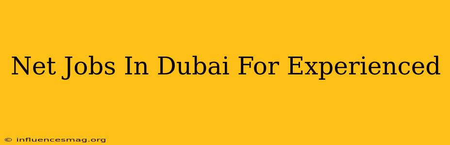 .net Jobs In Dubai For Experienced