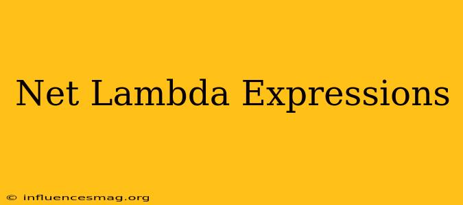 .net Lambda Expressions