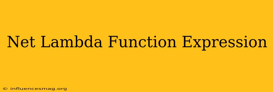 .net Lambda Function Expression