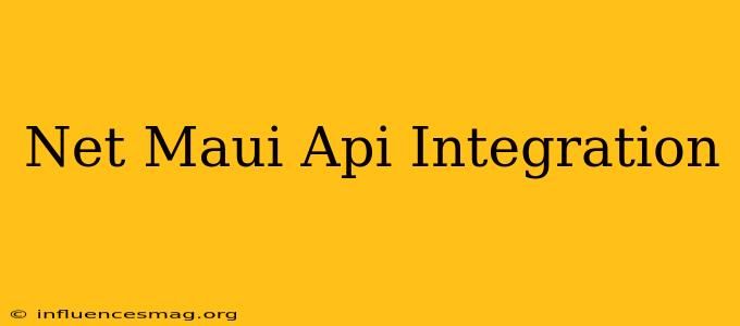 .net Maui Api Integration