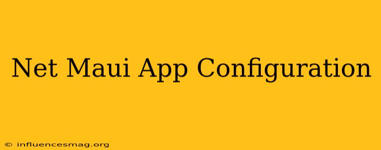 .net Maui App Configuration