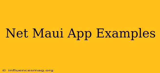 .net Maui App Examples