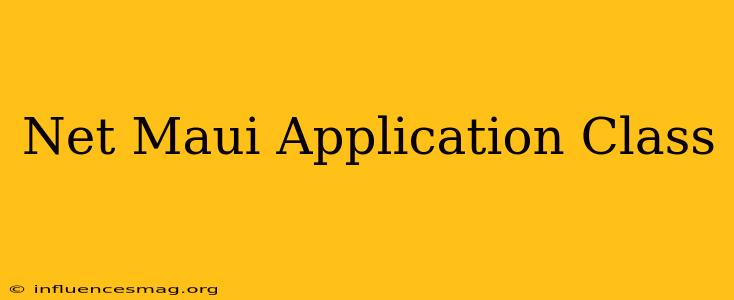 .net Maui Application Class