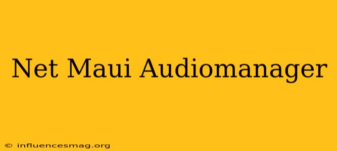 .net Maui Audiomanager