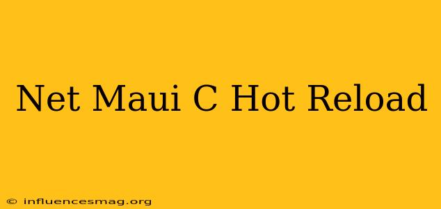.net Maui C# Hot Reload