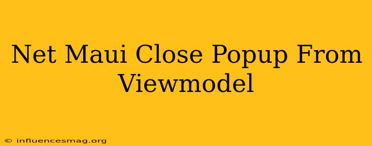 .net Maui Close Popup From Viewmodel