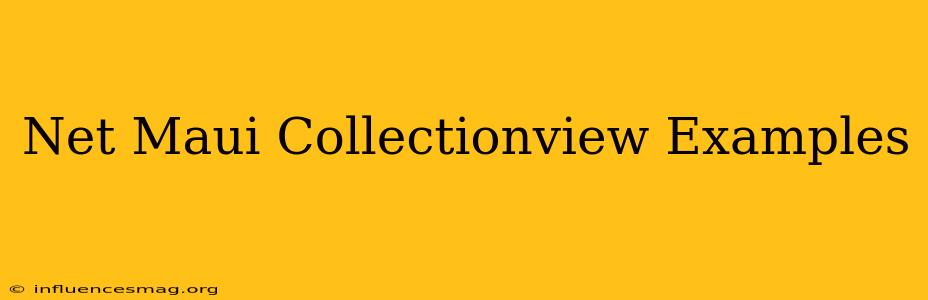 .net Maui Collectionview Examples