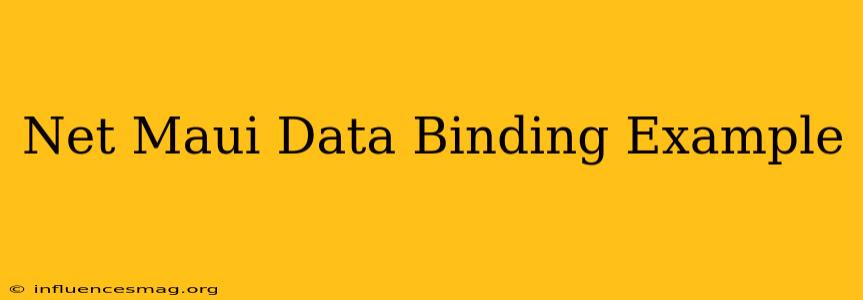 .net Maui Data Binding Example