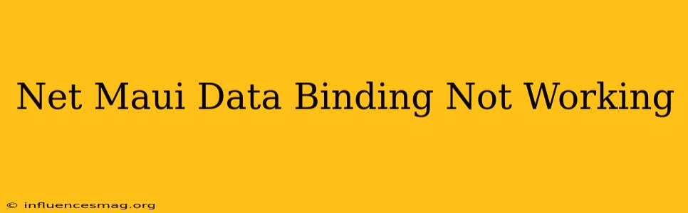 .net Maui Data Binding Not Working