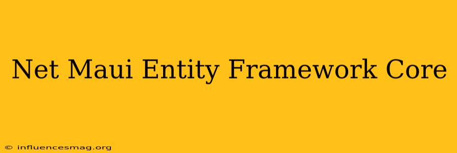 .net Maui Entity Framework Core