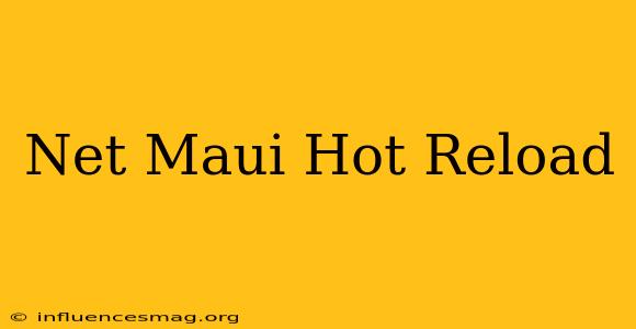 .net Maui Hot Reload