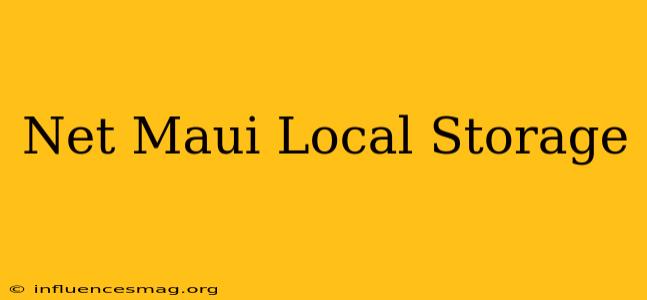 .net Maui Local Storage
