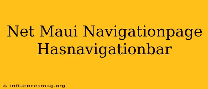 .net Maui Navigationpage.hasnavigationbar