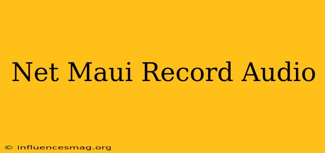 .net Maui Record Audio