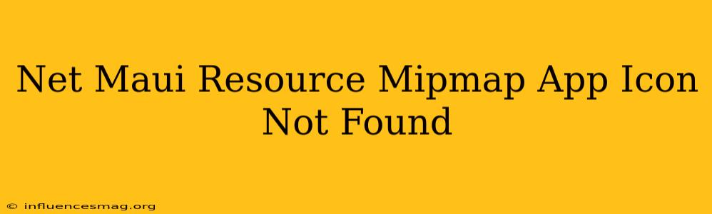 .net Maui Resource Mipmap/app Icon Not Found