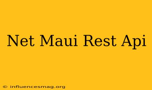 .net Maui Rest Api