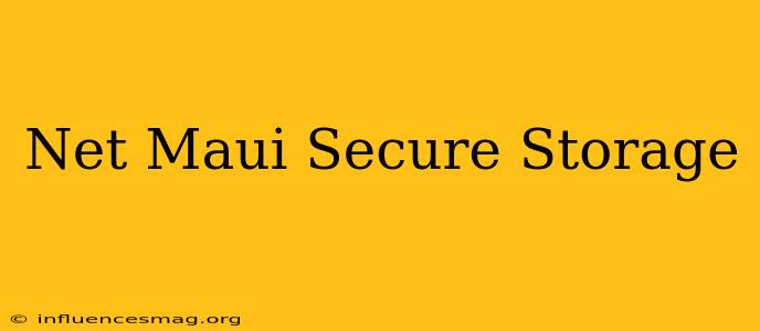 .net Maui Secure Storage