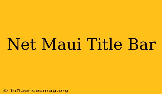 .net Maui Title Bar