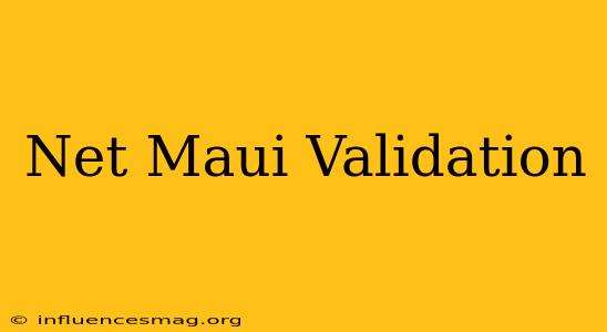 .net Maui Validation