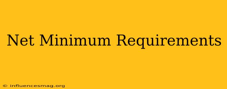 .net Minimum Requirements