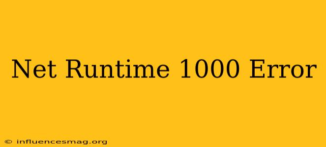 .net Runtime 1000 Error