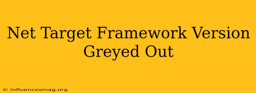 .net Target Framework Version Greyed Out