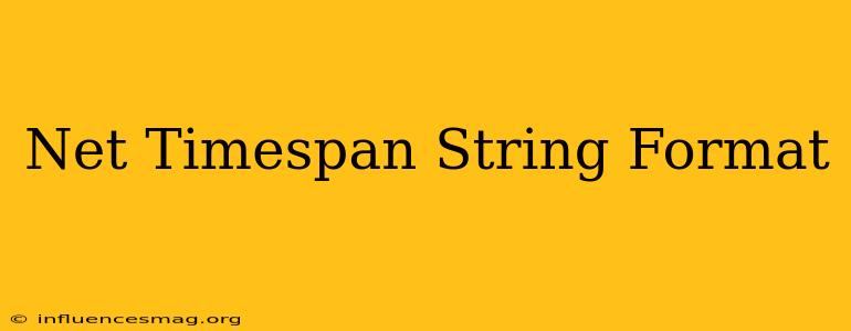 .net Timespan String Format