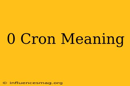 0 * * * * Cron Meaning