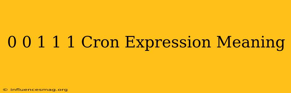 0 0/1 * 1/1 * * Cron Expression Meaning