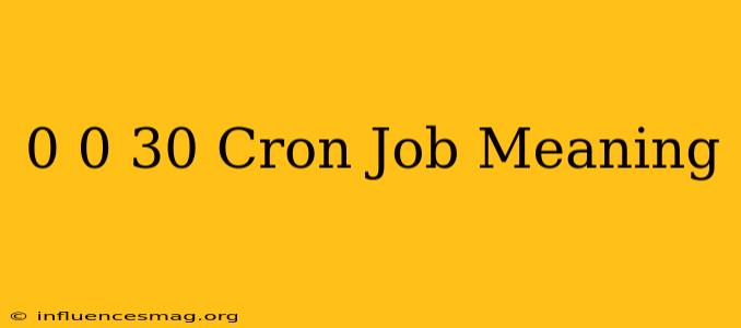 0 0/30 * * * Cron Job Meaning