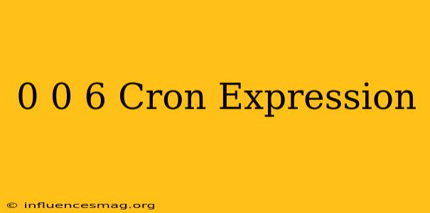 0 0 6 * * * Cron Expression