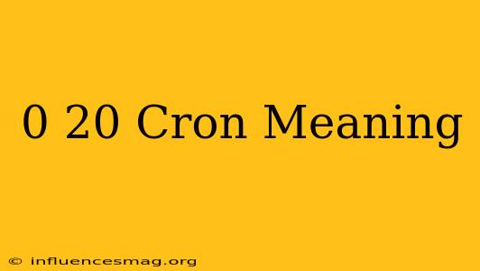 0 20 * * * Cron Meaning