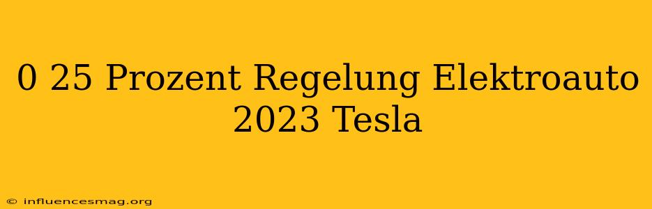 0 25 Prozent-regelung Elektroauto 2023 Tesla