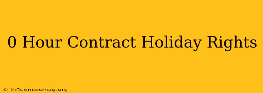 0 Hour Contract Holiday Rights