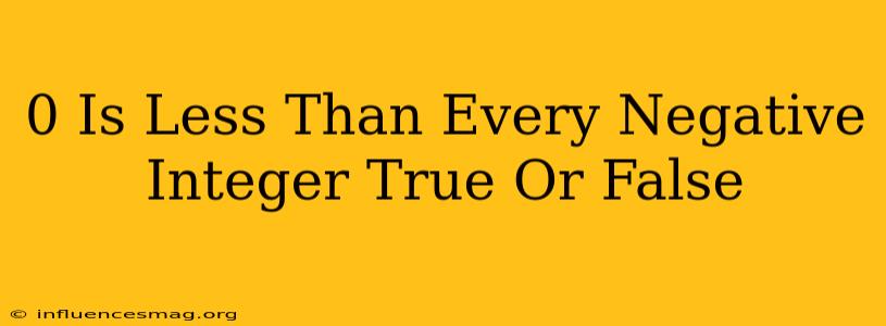 0 Is Less Than Every Negative Integer True Or False