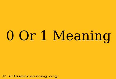 0 Or 1 Meaning