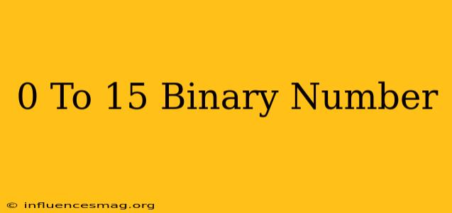 0 To 15 Binary Number
