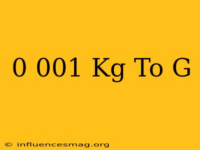 0.001 Kg To G