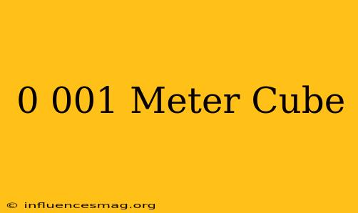 0.001 Meter Cube