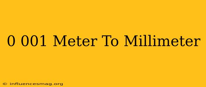 0.001 Meter To Millimeter