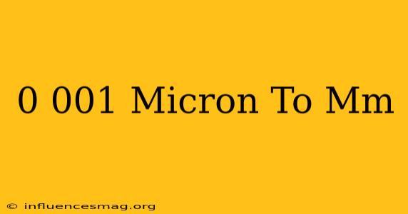 0.001 Micron To Mm